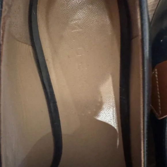 M. Gemi Two-Tone Leather Loafers in Cream, Brown & Navy - Picture 4 of 4